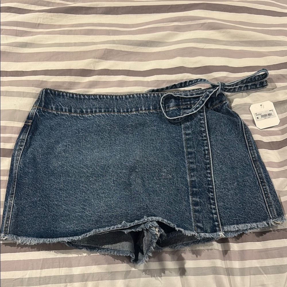 Altar'd State Blue Skorts with Wrap Design